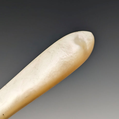 約 1870 年英國古董雕刻白色珍珠手柄水果餐具 5 副套裝木盒裝 MARTIN HALL